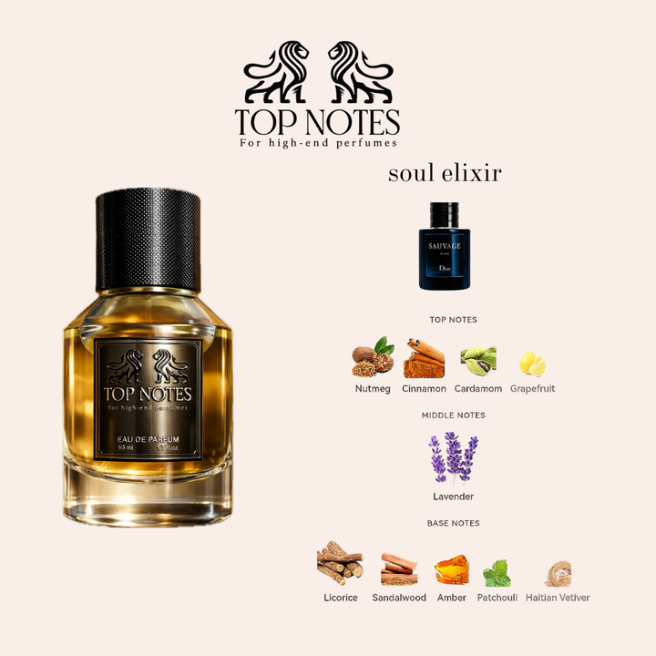 Soul Elixir Inspired by Sauvage Elixir – Top notes